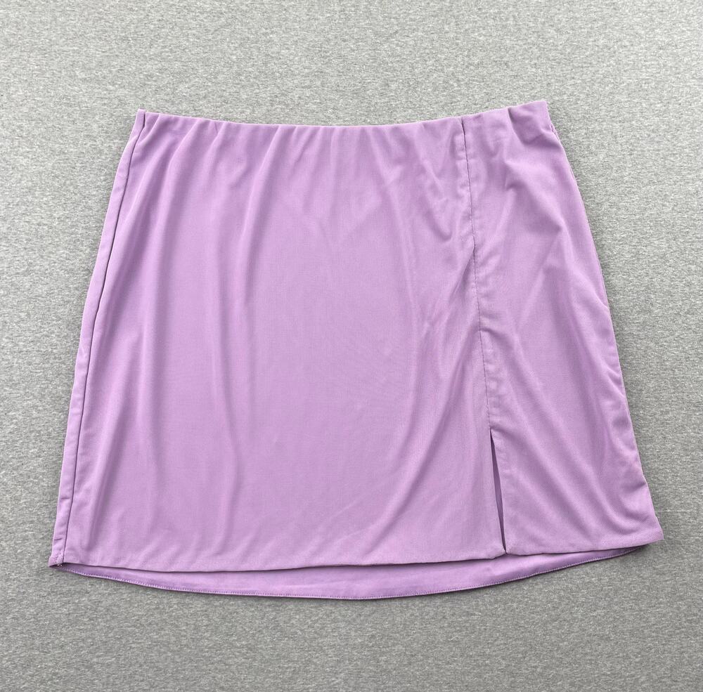 AFRM Skirt Size L Purple Mesh Mini Stretchy Pull On Preppy Summer Beach Party